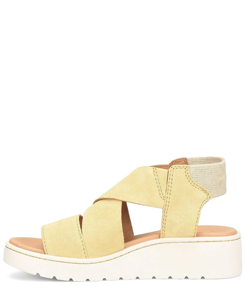 Born Kirby Suede Platform Wedge Sandals