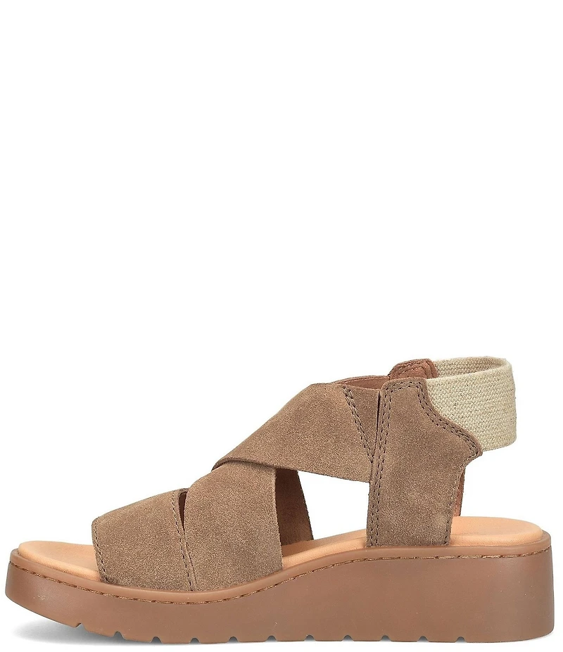 Born Kirby Suede Platform Wedge Sandals