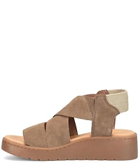 Born Kirby Suede Platform Wedge Sandals
