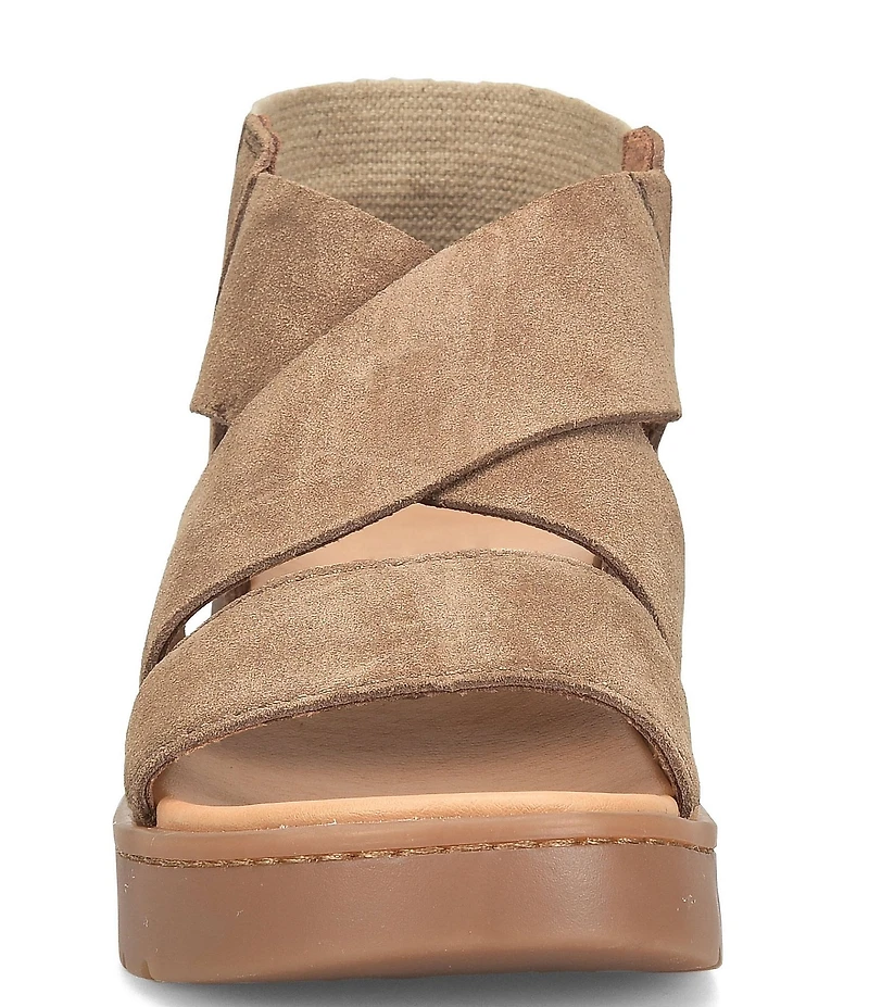 Born Kirby Suede Platform Wedge Sandals