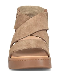 Born Kirby Suede Platform Wedge Sandals