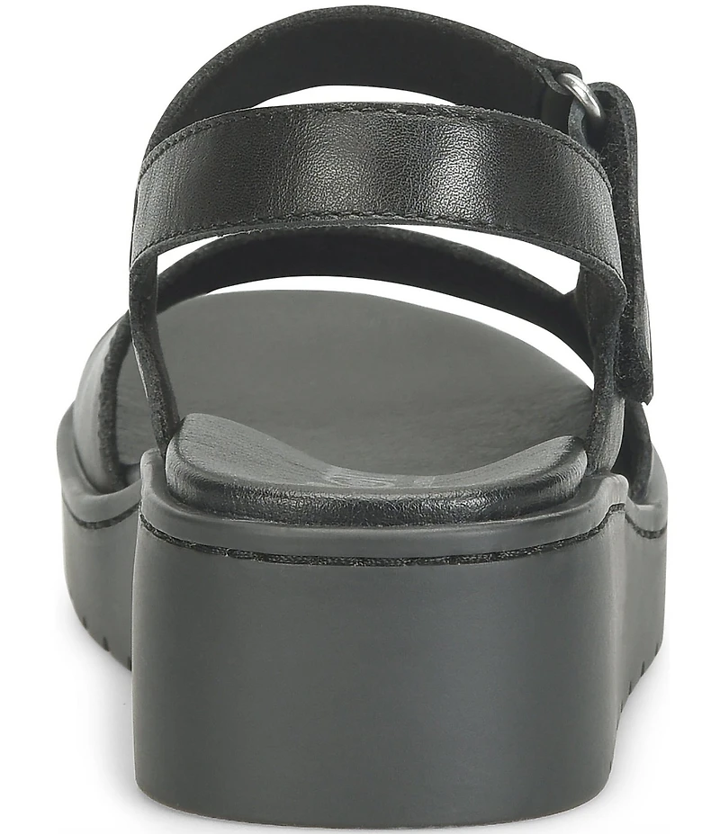 Born Kit Leather Platform Wedge Sandals