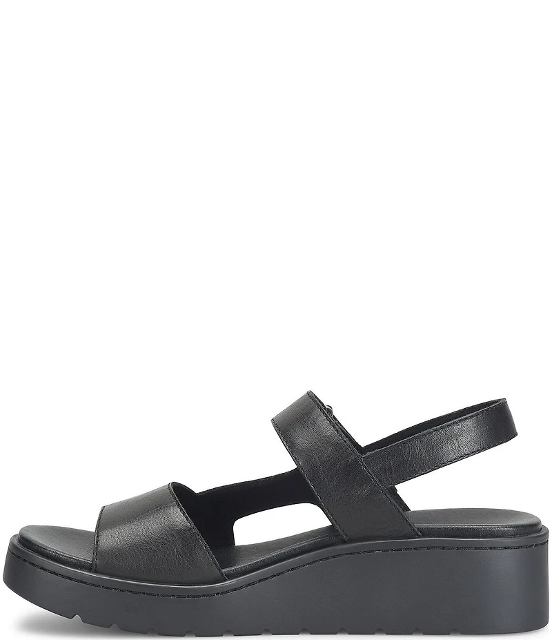 Born Kit Leather Platform Wedge Sandals