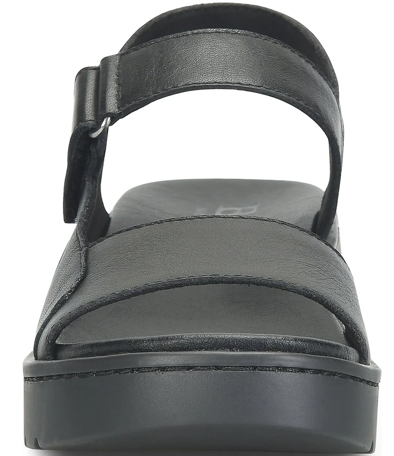 Born Kit Leather Platform Wedge Sandals