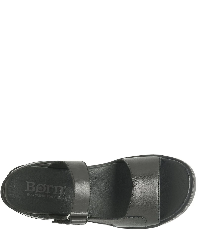 Born Kit Leather Platform Wedge Sandals