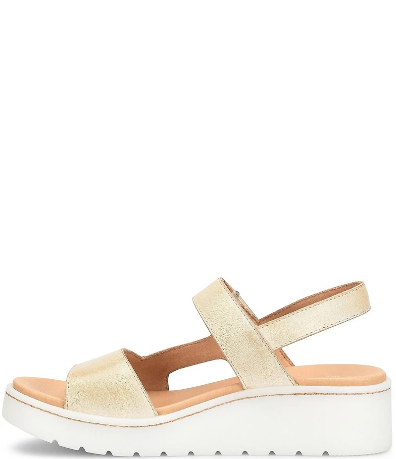Born Kit Leather Platform Wedge Sandals