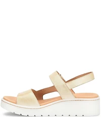 Born Kit Leather Platform Wedge Sandals