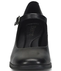 Born Laine Leather Block Heel Mary Jane Pumps