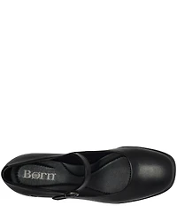 Born Laine Leather Block Heel Mary Jane Pumps