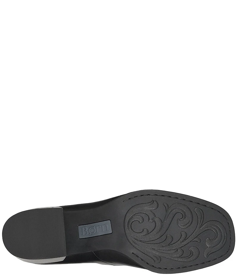 Born Laine Leather Block Heel Mary Jane Pumps