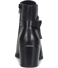 Born Livvy Leather Ring Knot Block Heel Booties
