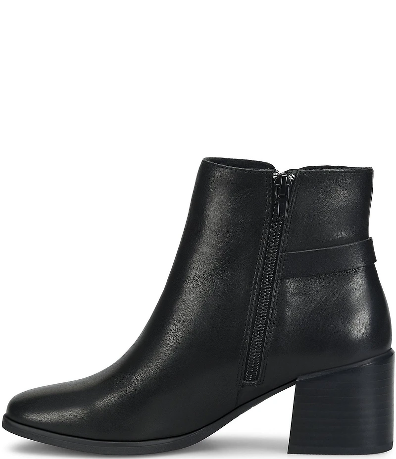 Born Livvy Leather Ring Knot Block Heel Booties