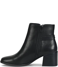 Born Livvy Leather Ring Knot Block Heel Booties