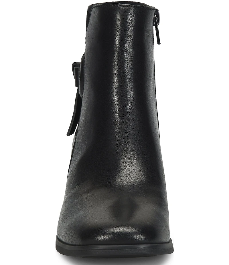 Born Livvy Leather Ring Knot Block Heel Booties
