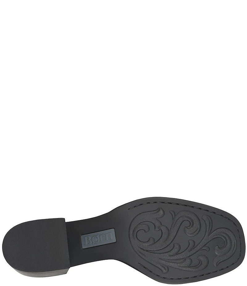 Born Livvy Leather Ring Knot Block Heel Booties