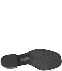 Born Livvy Leather Ring Knot Block Heel Booties