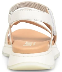 Born Mady Leather and Elastic Wedge Platform Walking Sandals