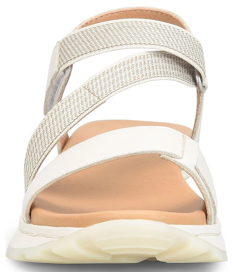 Born Mady Leather and Elastic Wedge Platform Walking Sandals