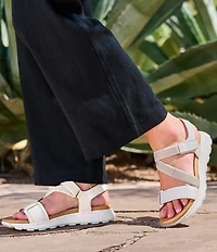 Born Mady Leather and Elastic Wedge Platform Walking Sandals
