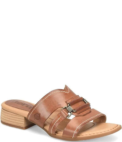 Born Marianna Leather Cut Out Slide Sandals