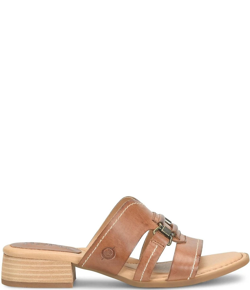 Born Marianna Leather Cut Out Slide Sandals