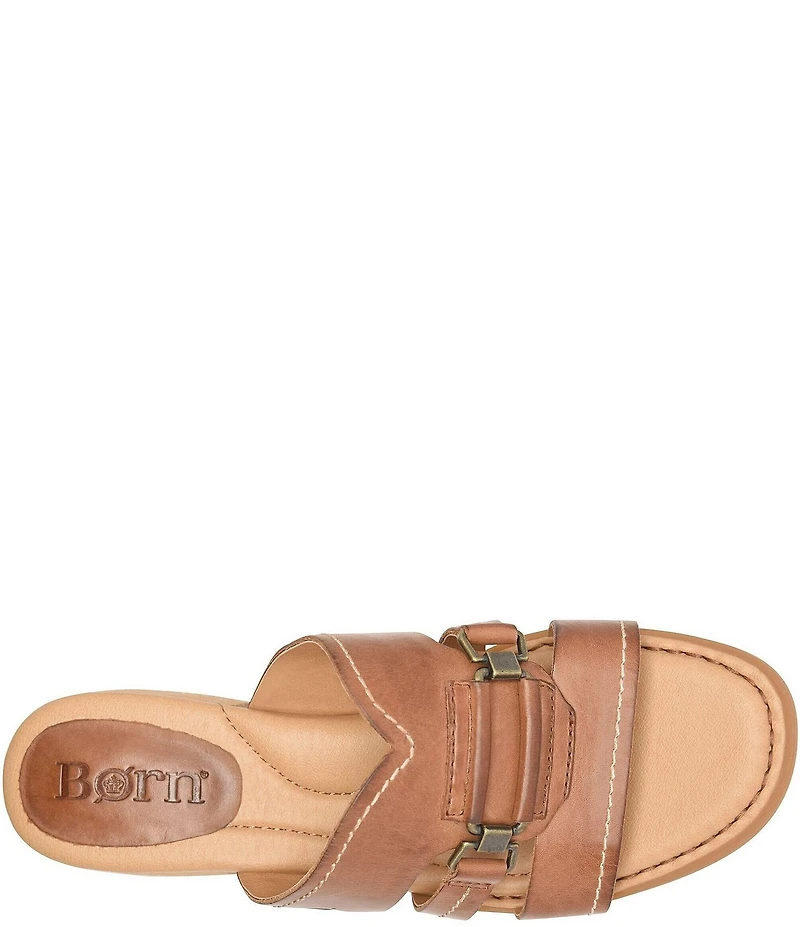 Born Marianna Leather Cut Out Slide Sandals