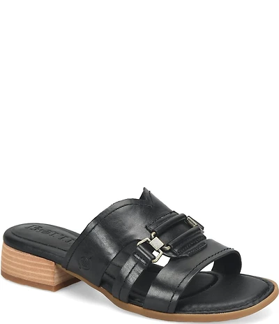Born Marianna Leather Cut Out Slide Sandals