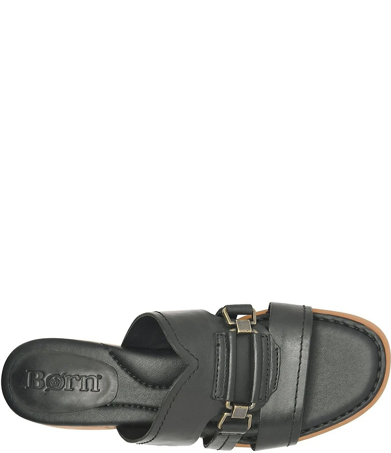 Born Marianna Leather Cut Out Slide Sandals