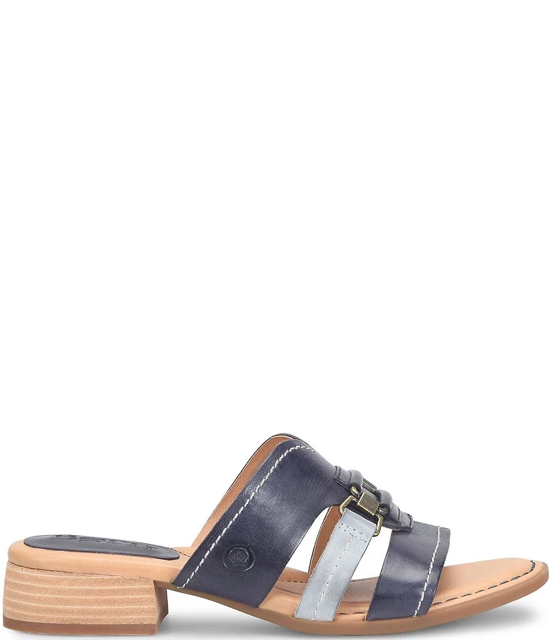 Born Marianna Leather Cut Out Slide Sandals