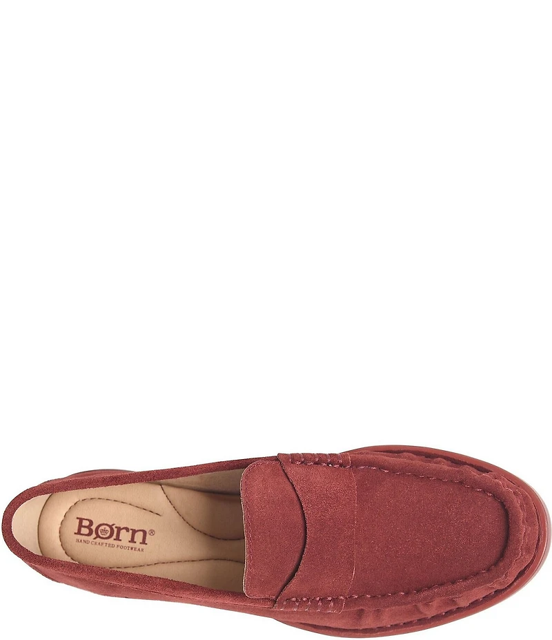 Born Maris Suede Penny Loafers