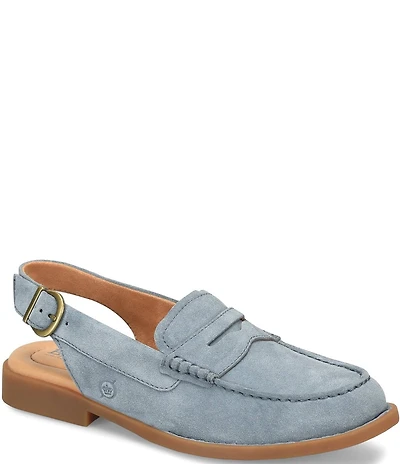 Born Marly Suede Slingback Penny Loafers