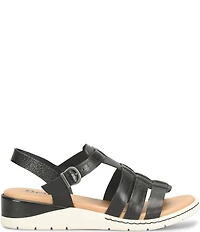 Born Marni Banded Leather Wedge Sandals