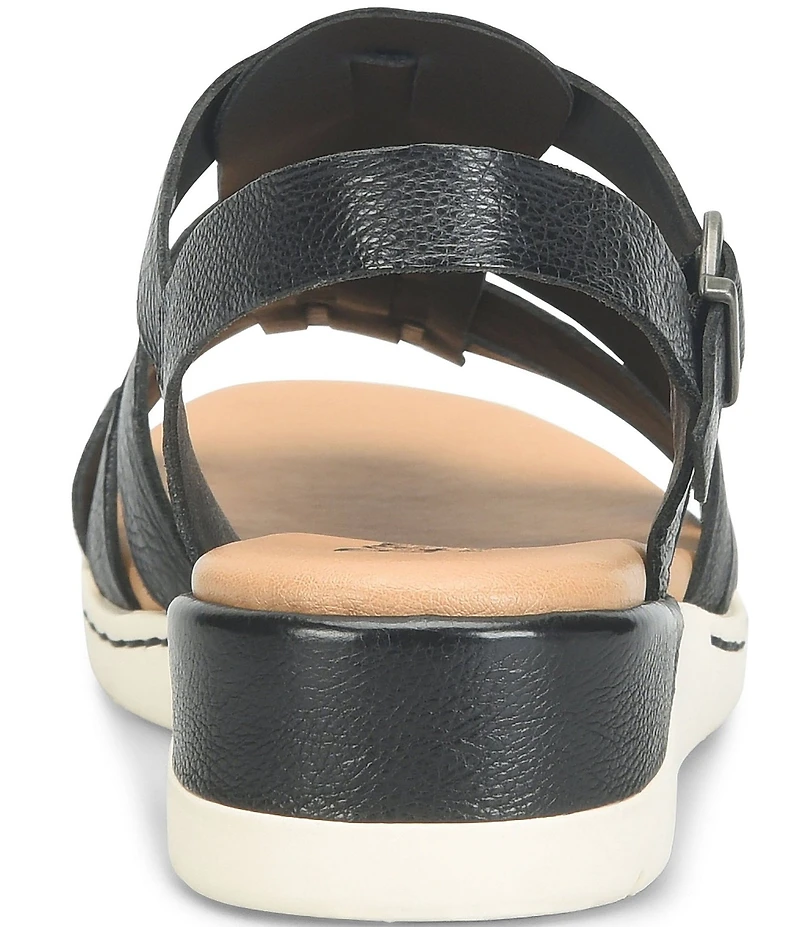 Born Marni Banded Leather Wedge Sandals