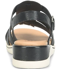 Born Marni Banded Leather Wedge Sandals