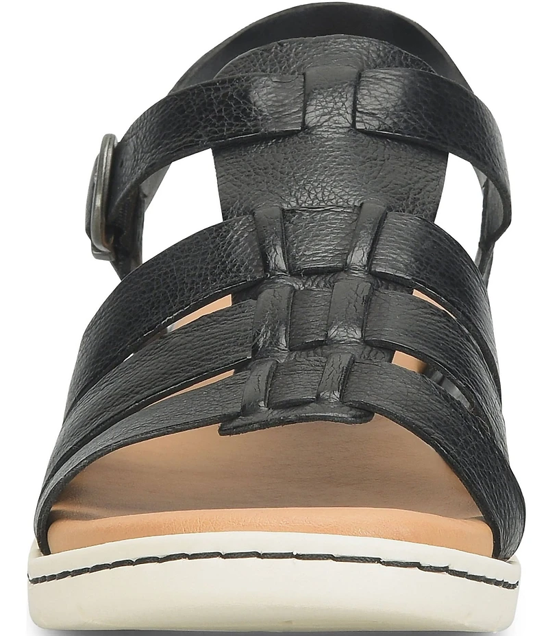 Born Marni Banded Leather Wedge Sandals