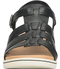 Born Marni Banded Leather Wedge Sandals