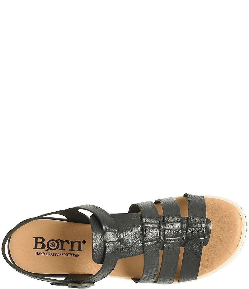 Born Marni Banded Leather Wedge Sandals