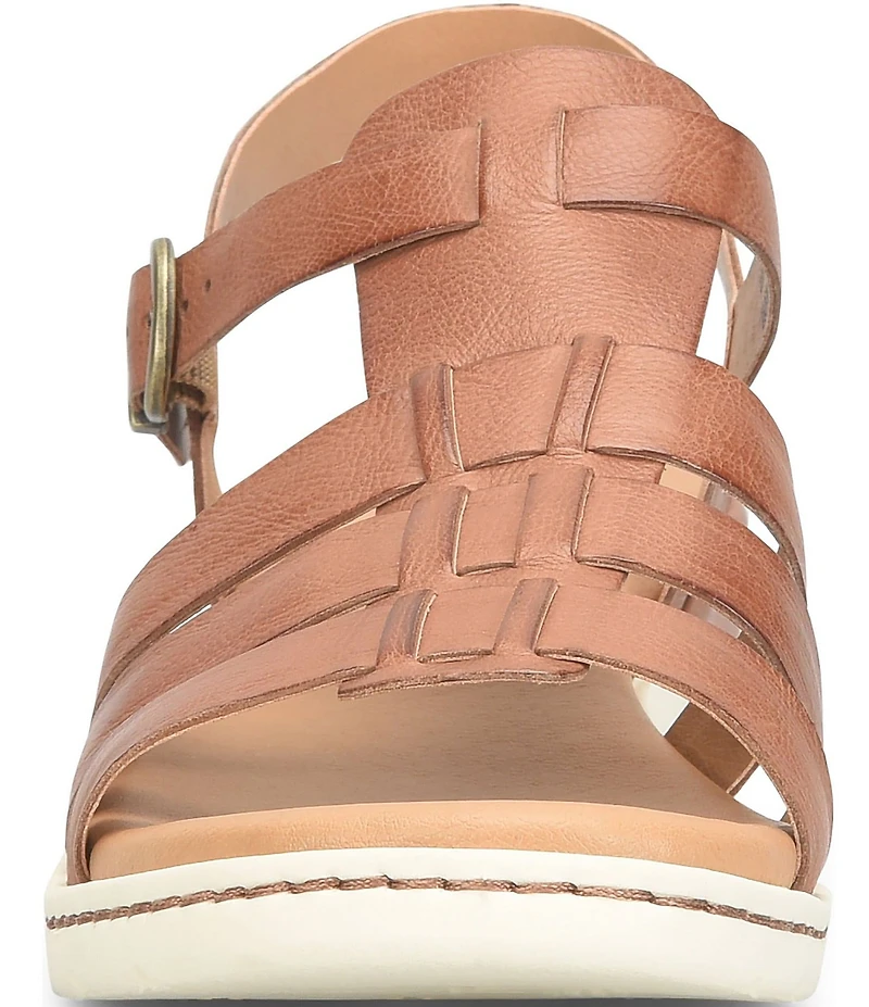 Born Marni Banded Leather Wedge Sandals