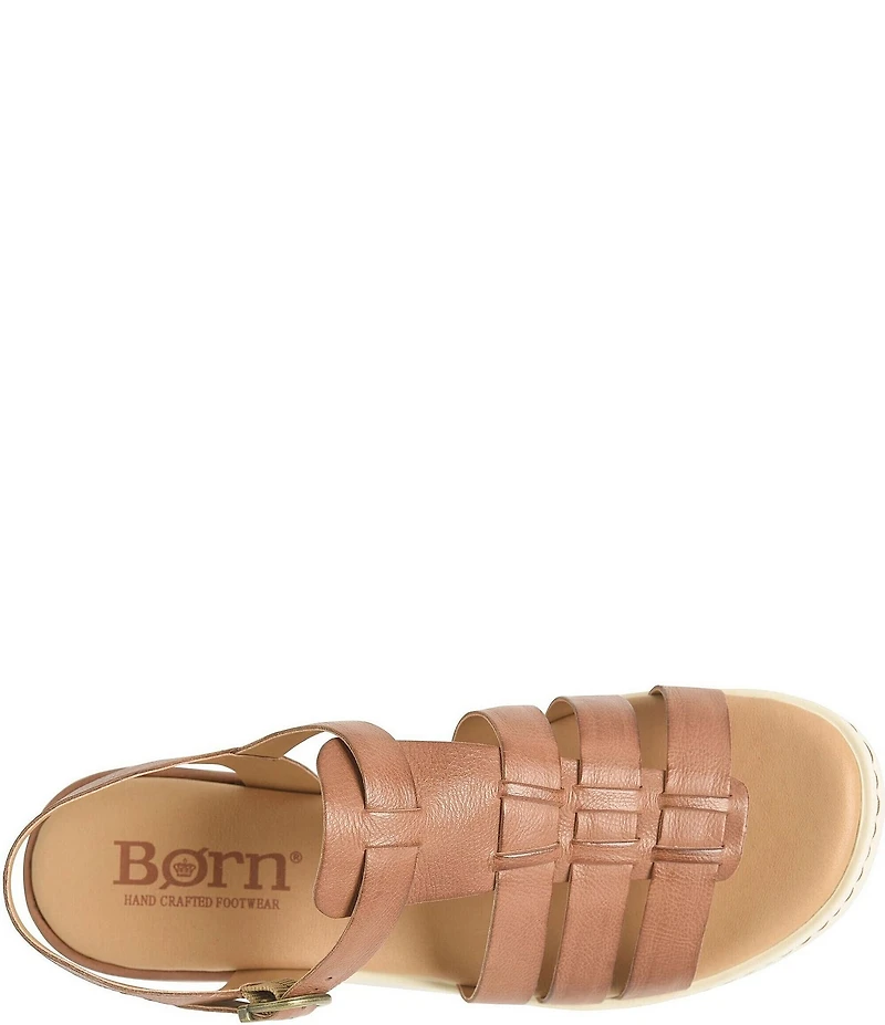 Born Marni Banded Leather Wedge Sandals