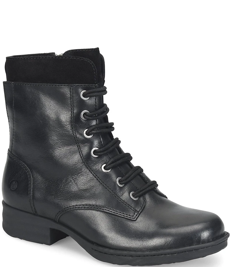 Born Mckenna Leather Lace Up Combat Booties