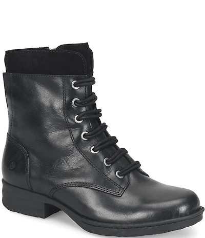 Born Mckenna Leather Lace Up Combat Booties