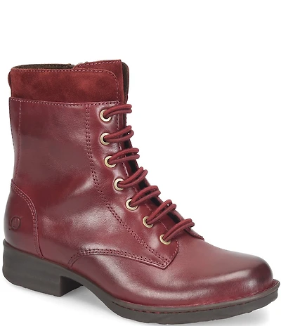 Born Mckenna Leather Lace Up Combat Booties