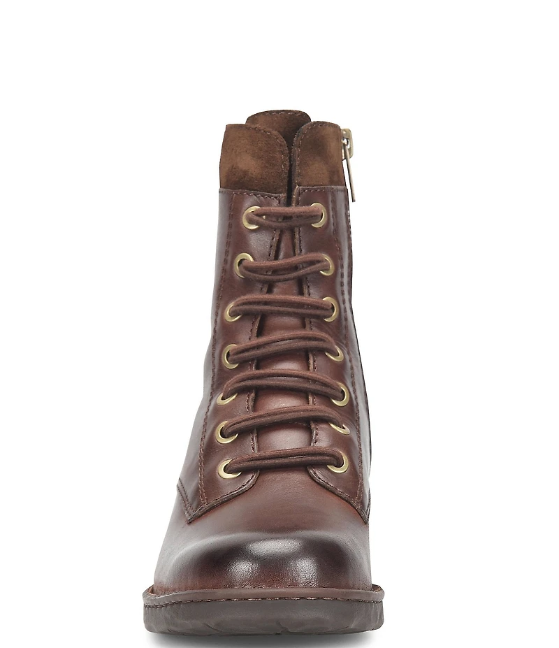 Born Mckenna Leather Lace Up Combat Booties
