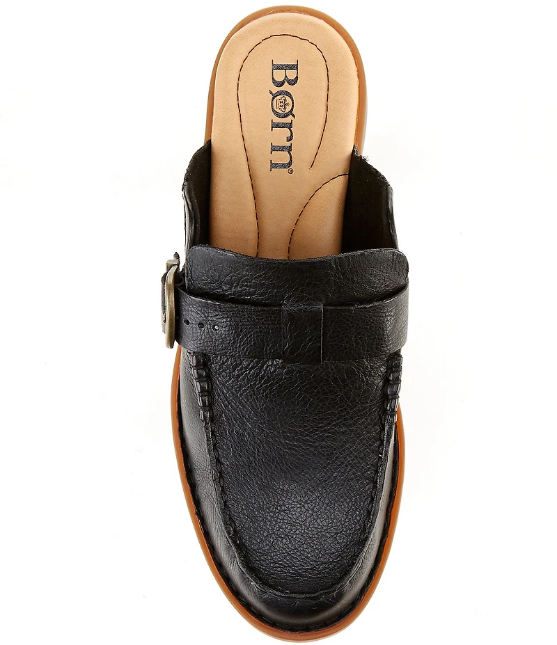 Born Meg Leather Buckle Mules