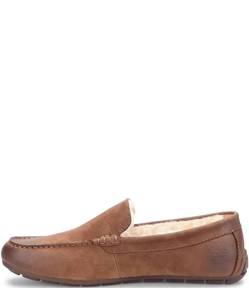 Born Men's Allan Shearling Nubuck Leather Slip-Ons