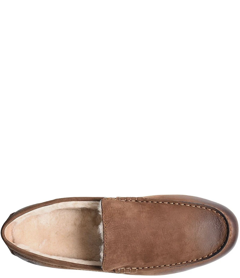 Born Men's Allan Shearling Nubuck Leather Slip-Ons