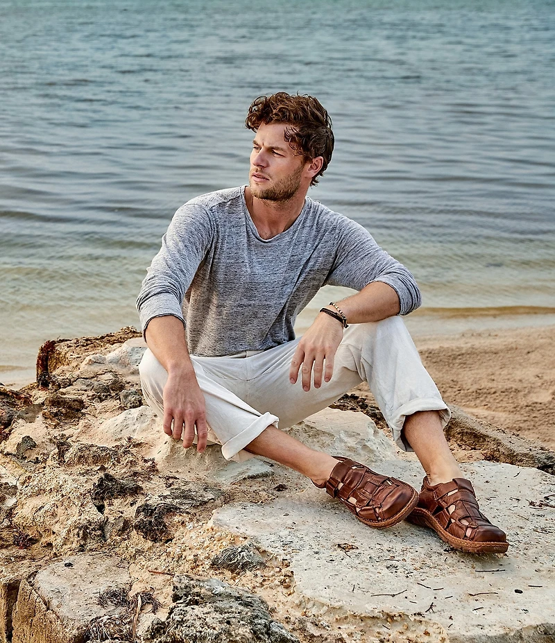 Born Men's Cabot III Leather Fisherman Sandals
