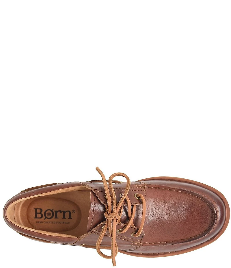 Born Men's Explorer 3-Eye Camp Moc Toe Oxford Boat Shoes