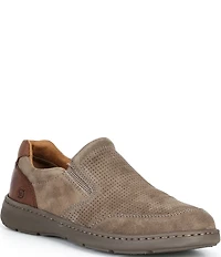 Born Men's Mackay Perforated Leather and Suede Slip On Sneakers