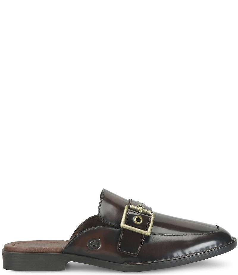 Born Mikah Leather Buckle Strap Loafer Mules